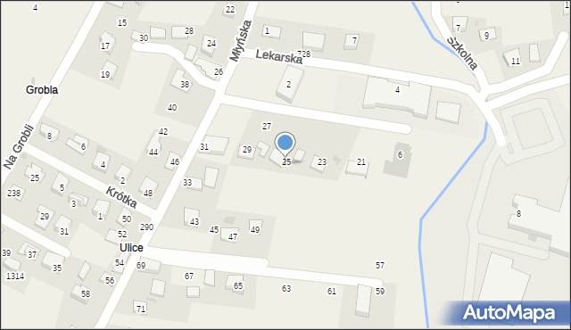 Gdów, Młyńska, 25, mapa Gdów