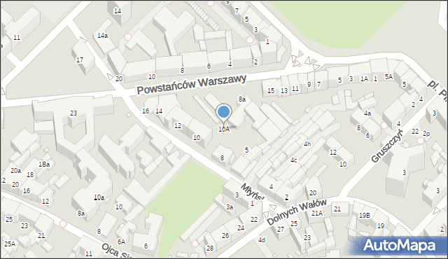 Gliwice, Młyńska, 10A, mapa Gliwic