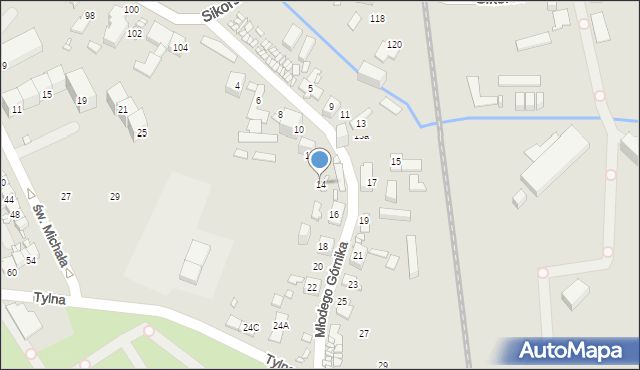 Gliwice, Młodego Górnika, 14, mapa Gliwic