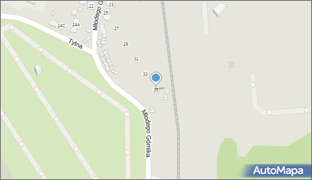 Gliwice, Młodego Górnika, 35, mapa Gliwic