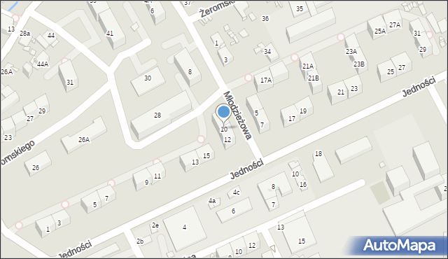 Gliwice, Młodzieżowa, 10, mapa Gliwic