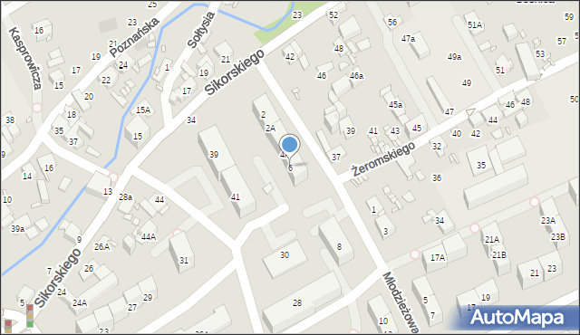 Gliwice, Młodzieżowa, 6, mapa Gliwic