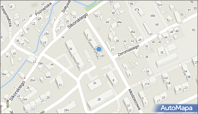 Gliwice, Młodzieżowa, 6A, mapa Gliwic