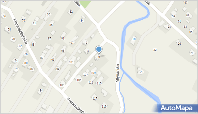 Głowienka, Młynarska, 6, mapa Głowienka