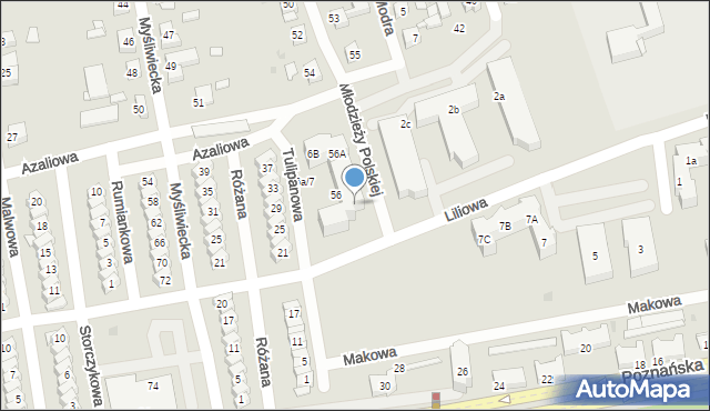 Gniezno, Młodzieży Polskiej, 56C, mapa Gniezna