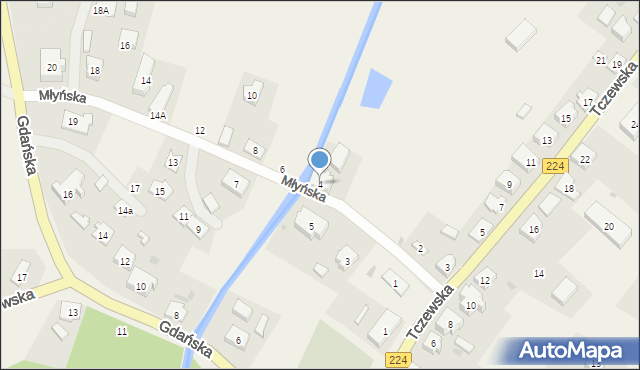 Godziszewo, Młyńska, 4, mapa Godziszewo