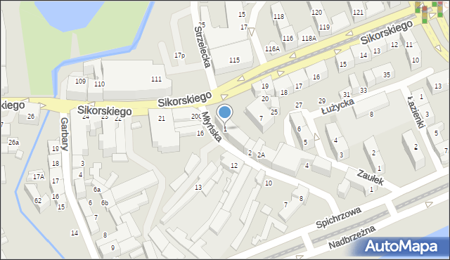 Gorzów Wielkopolski, Młyńska, 1, mapa Gorzów Wielkopolski