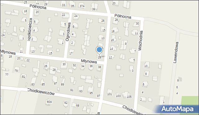 Gródek, Młynowa, 19, mapa Gródek