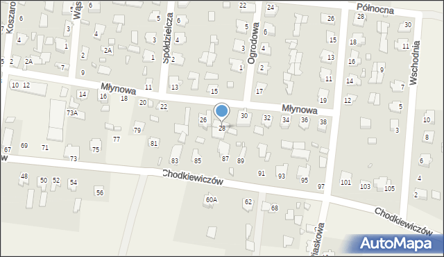 Gródek, Młynowa, 28, mapa Gródek