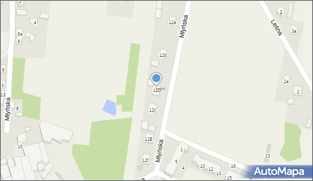 Grodziec, Młyńska, 12D, mapa Grodziec