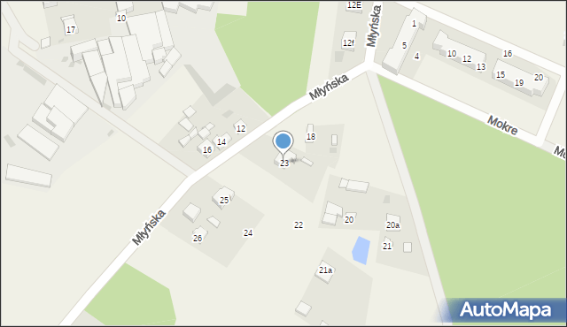 Grodziec, Młyńska, 23, mapa Grodziec