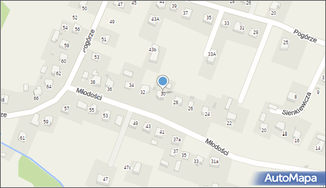 Gromnik, Młodości, 30, mapa Gromnik