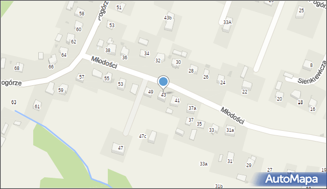 Gromnik, Młodości, 43, mapa Gromnik