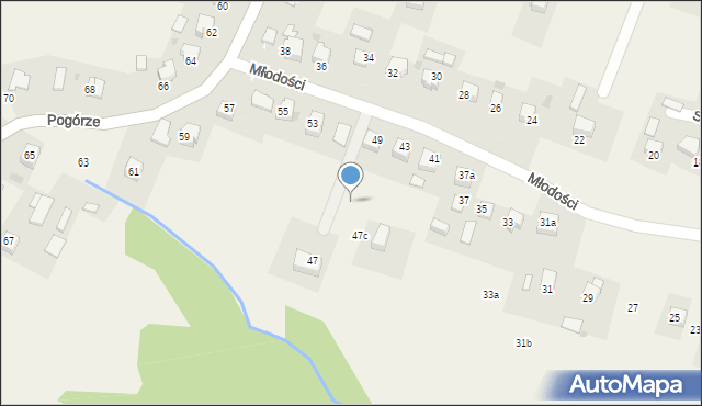 Gromnik, Młodości, 47a, mapa Gromnik