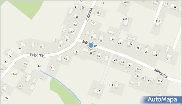 Gromnik, Młodości, 55, mapa Gromnik