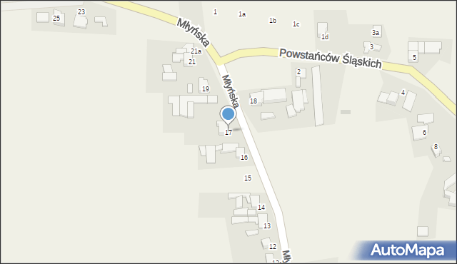 Grzegorzowice, Młyńska, 17, mapa Grzegorzowice