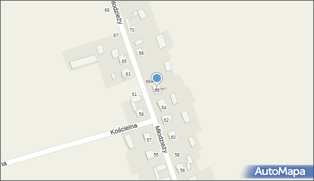 Gulzów, Młodzieży, 66, mapa Gulzów