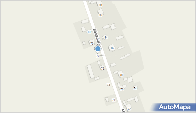 Gulzów, Młodzieży, 77, mapa Gulzów