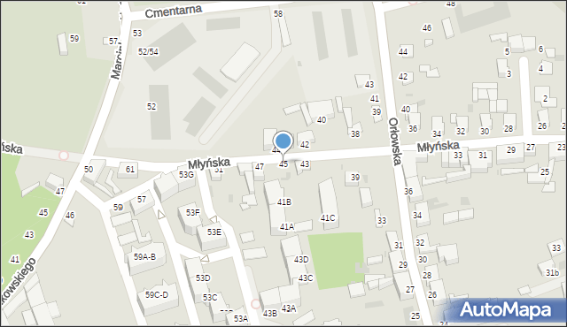 Inowrocław, Młyńska, 45, mapa Inowrocławia