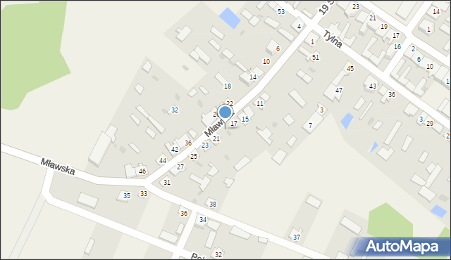 Janowo, Mławska, 19, mapa Janowo