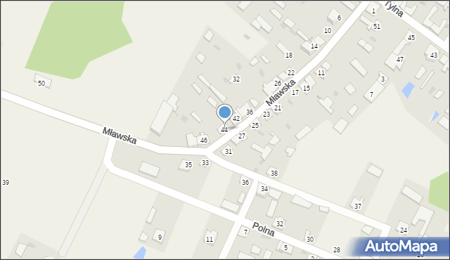 Janowo, Mławska, 44, mapa Janowo