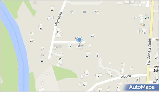 Jasło, Młynarska, 13A, mapa Jasła