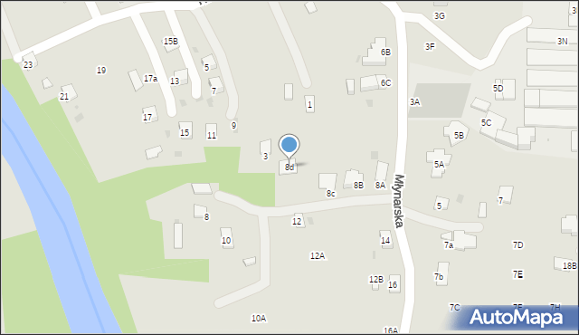 Jasło, Młynarska, 8d, mapa Jasła