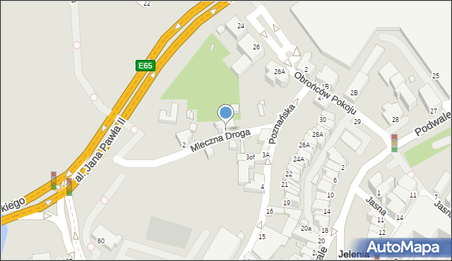 Jelenia Góra, Mleczna Droga, 1, mapa Jelenia Góra