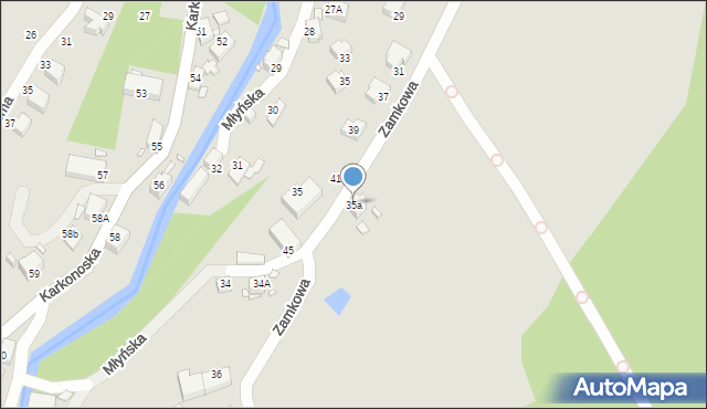 Jelenia Góra, Młyńska, 35a, mapa Jelenia Góra