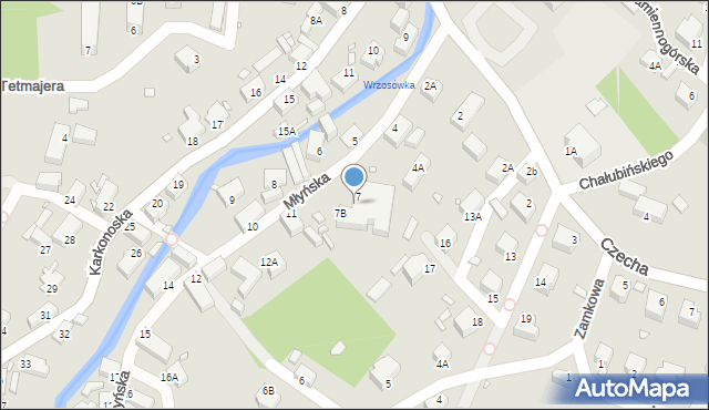 Jelenia Góra, Młyńska, 7A, mapa Jelenia Góra