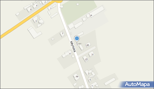 Jełowa, Młyńska, 1, mapa Jełowa