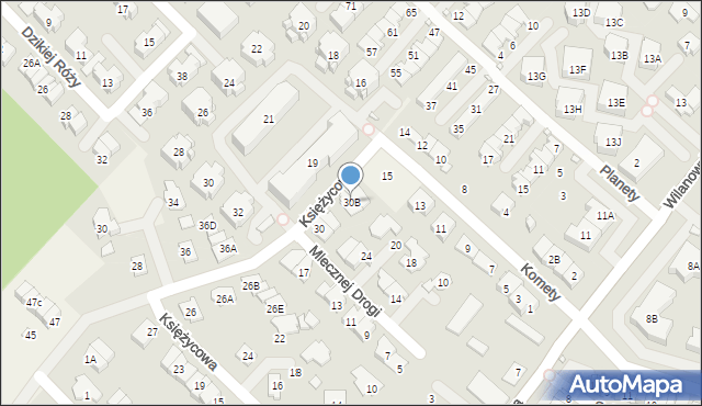 Józefosław, Mlecznej Drogi, 30B, mapa Józefosław