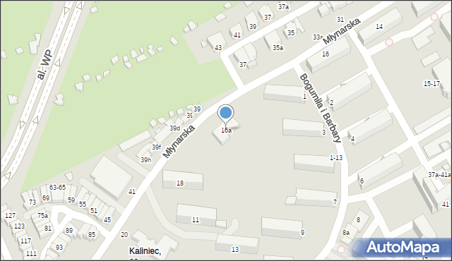 Kalisz, Młynarska, 16a, mapa Kalisza
