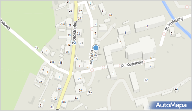 Kamieniec Ząbkowicki, Młyńska, 6a, mapa Kamieniec Ząbkowicki