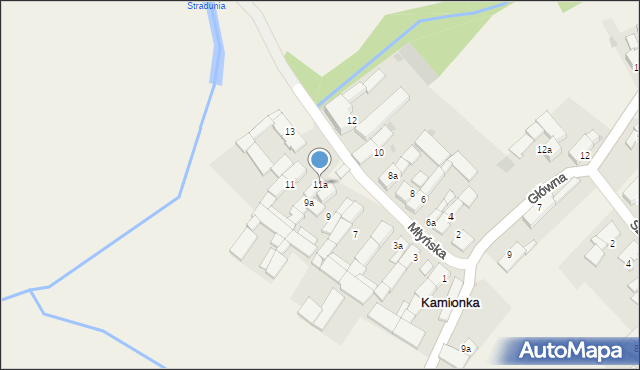 Kamionka, Młyńska, 11a, mapa Kamionka