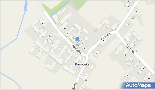 Kamionka, Młyńska, 6a, mapa Kamionka