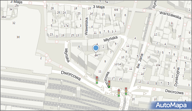 Katowice, Młyńska, 4A, mapa Katowic