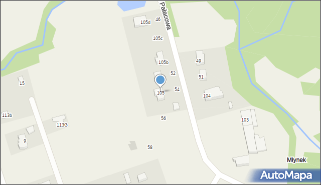 Kczewo, Młynek, 105, mapa Kczewo