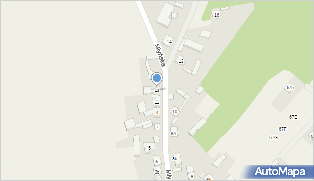 Kębłowo, Młyńska, 13, mapa Kębłowo