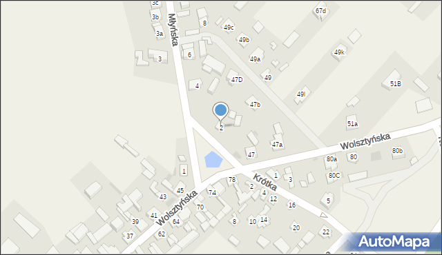 Kębłowo, Młyńska, 2, mapa Kębłowo