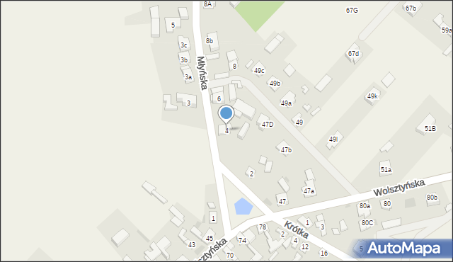 Kębłowo, Młyńska, 4, mapa Kębłowo