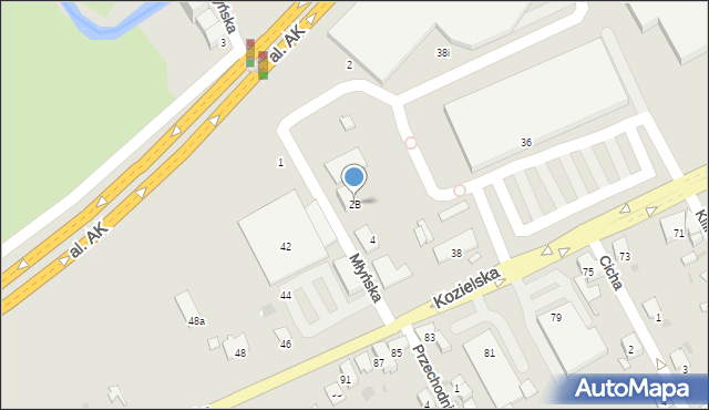 Kędzierzyn-Koźle, Młyńska, 2B, mapa Kędzierzyna-Koźle