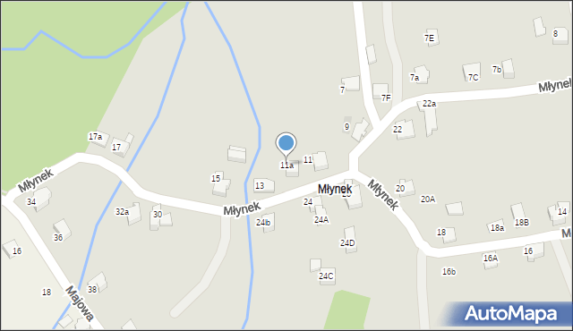 Kęty, Młynek, 11a, mapa Kęty