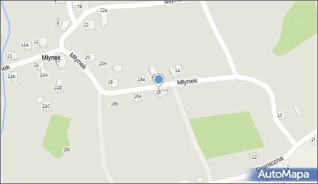 Kęty, Młynek, 16, mapa Kęty