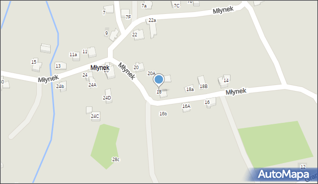 Kęty, Młynek, 18, mapa Kęty