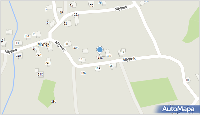 Kęty, Młynek, 18a, mapa Kęty