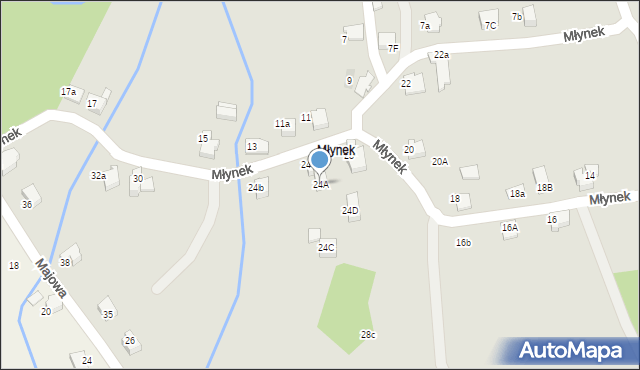 Kęty, Młynek, 24A, mapa Kęty