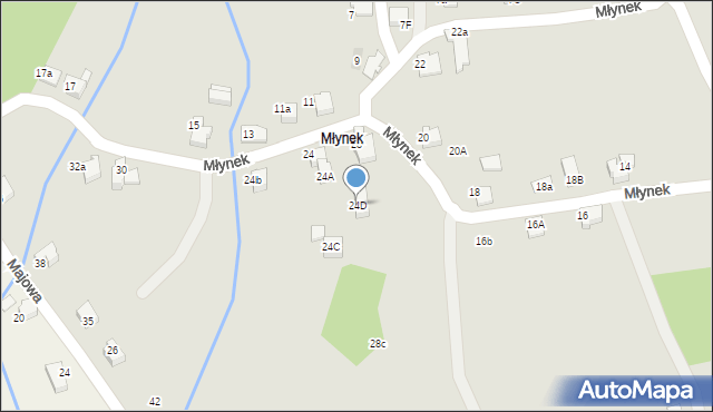 Kęty, Młynek, 24D, mapa Kęty