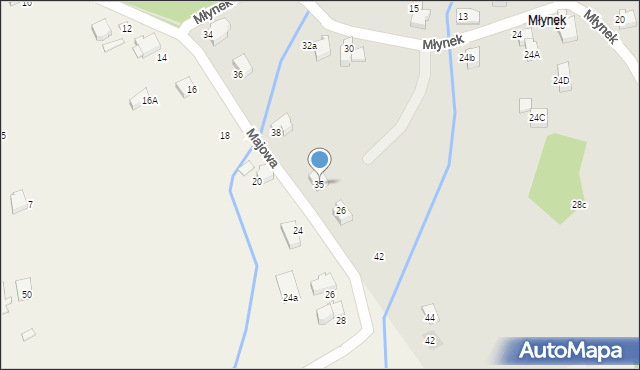 Kęty, Młynek, 35, mapa Kęty