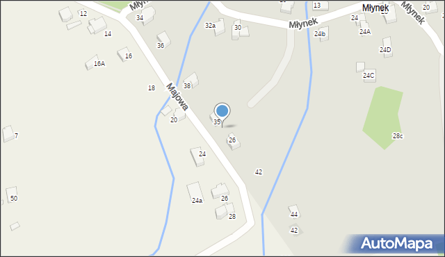 Kęty, Młynek, 40, mapa Kęty